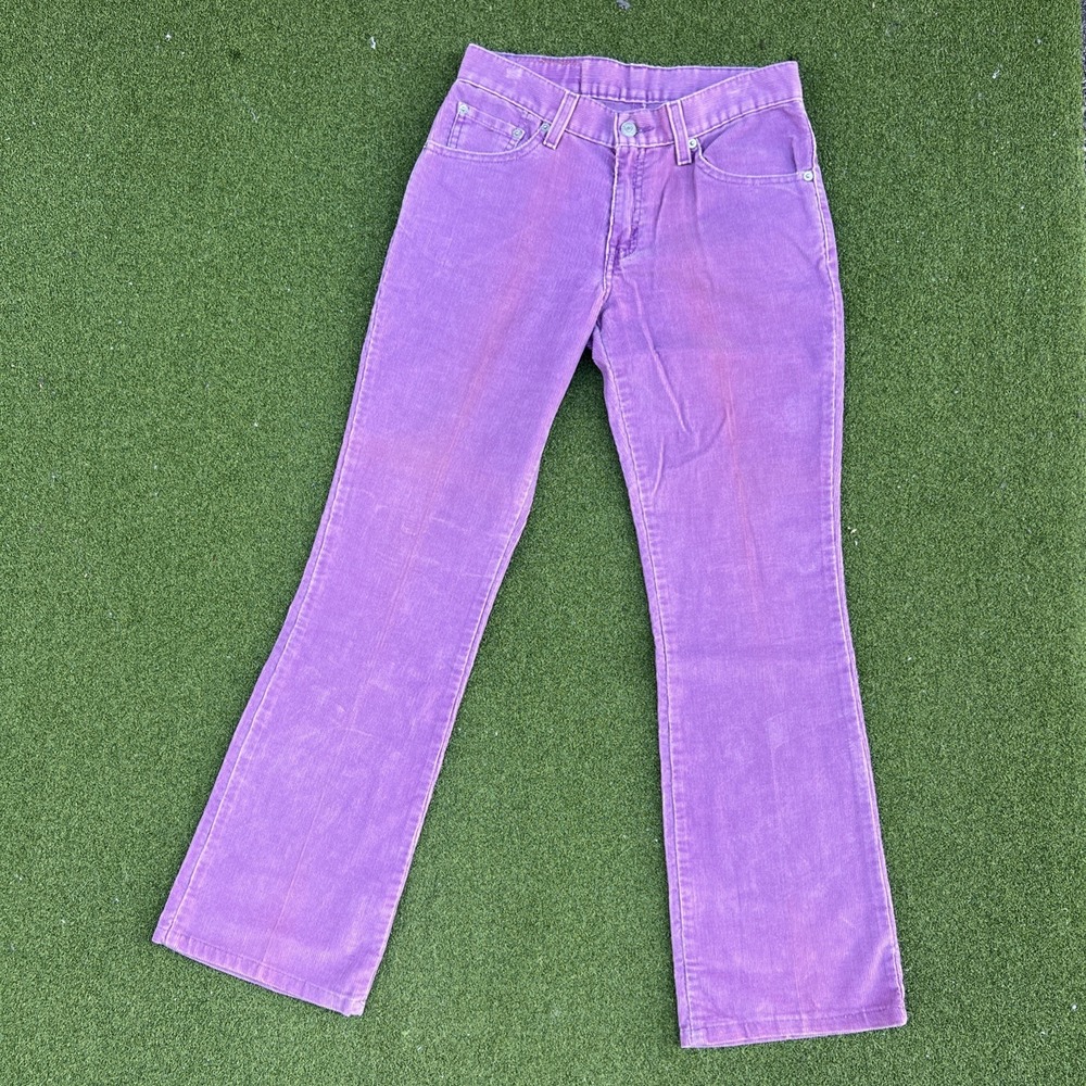 Levis 517 Purple Corduroy Jeans Womens Size Medium (28x29) Low Rise Boot Cut Vtg